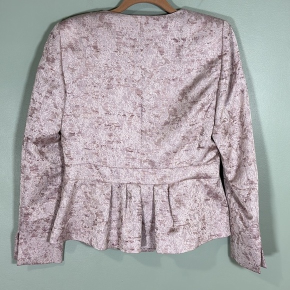 Santorelli Janet Tailored Three Button Textured Blazer Linen Blend Pink sz 8 NWT - Picture 2 of 8